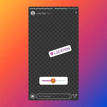 Instagram stories interface. Poll element in social media, stories UI template Stock Illustration