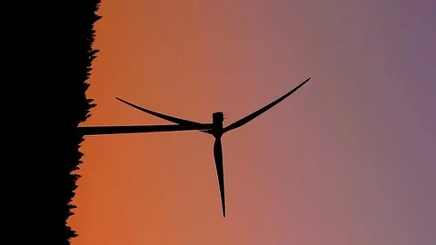 Instagram Story Vertical Video Wind Turnine Sunset Stock Footage 122513053