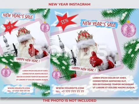 INSTAGRAM template NEW YEAR Modello PSD