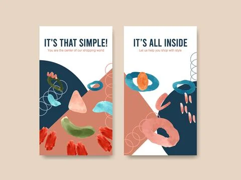 Instagram template with shopping design for internet and online community wat Stock Illustration