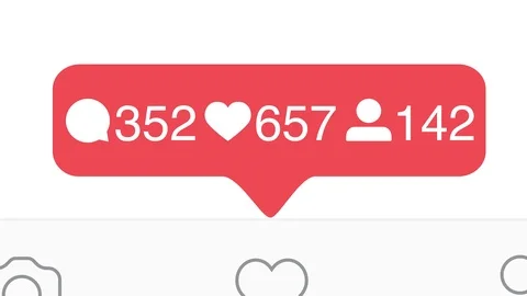 Instagram User Interface Counter with quick Increase Stock Footage 96368249