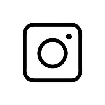 Instagram Vector Icon, Outline style, isolated on white Background. Stock Illustration