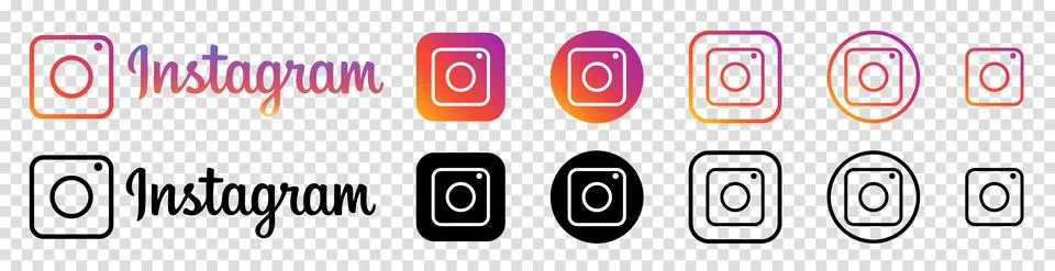 Instagram Vector Icon Set Illustrazione stock