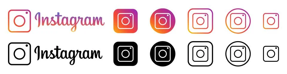 Instagram Vector Logo Set Illustrazione stock