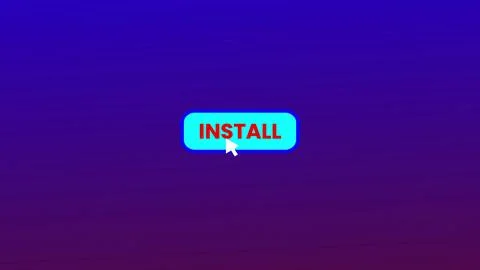 INSTAL button pressed on computer screen by cursor pointer mouse illustrati.. Illustrazione stock