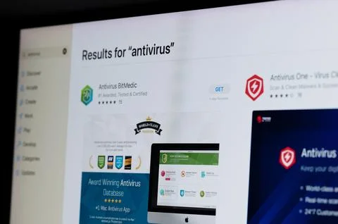 Install antivirus for macOs Stock Photos