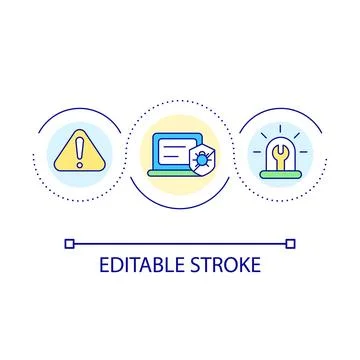 Install antivirus software on computer loop concept icon Stock Illustration