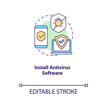 Install antivirus software concept icon Stock Illustration