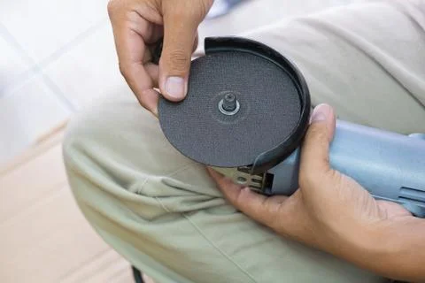 Install blade in Electric Grinder Stock Photos