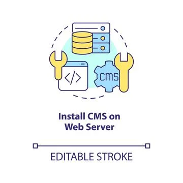 Install CMS on web server concept icon Illustrazione stock