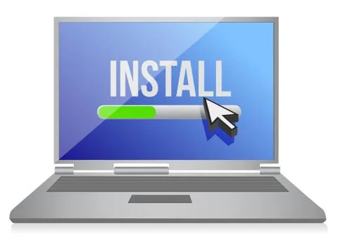 Install on computer Stock Illustration