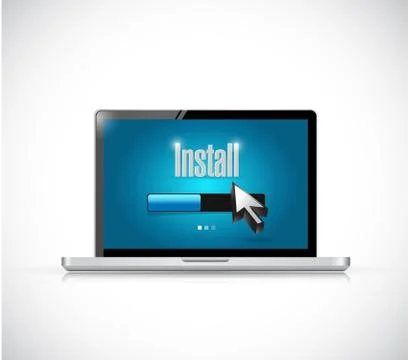 Install on computer illustration design Stock Illustration