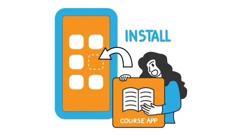 Install course application motion graphic design animation. Online Course Stock Footage 231288958