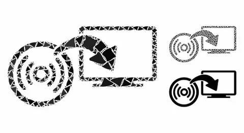 Install disc to PC Mosaic Icon of Bumpy Parts Stock Illustration
