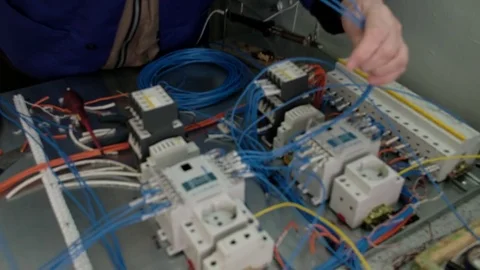 Install Electro Board Stock Footage 73690688