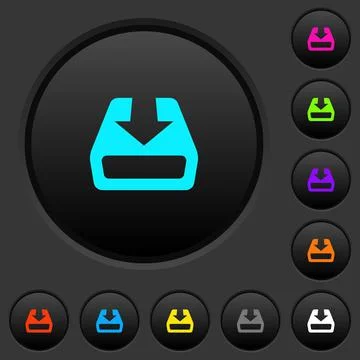Install to hard drive dark push buttons with color icons Illustrazione stock