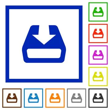 Install to hard drive flat framed icons Stock Illustration