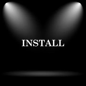 Install icon. Internet button on black background.. Stock Illustration