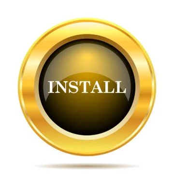 Install icon. internet button on white background.. Stock Illustration