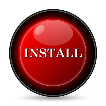 Install icon. internet button on white background.. Stock Illustration