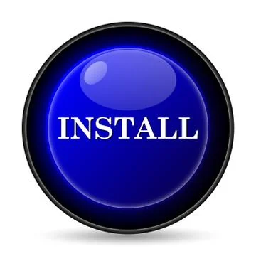 Install icon. internet button on white background.. Illustrazione stock