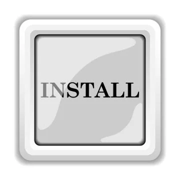 Install icon. internet button on white background.. Illustrazione stock