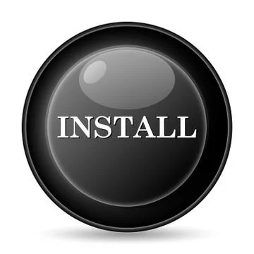 Install icon. internet button on white background.. Stock Illustration