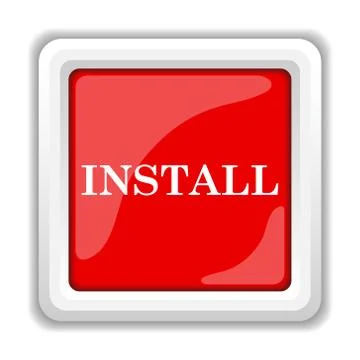Install icon. internet button on white background.. Stock Illustration