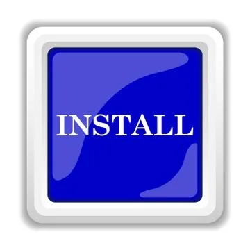 Install icon. Internet button on white background.. Stock Illustration