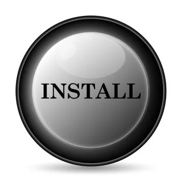 Install icon. Internet button on white background.. Stock Illustration