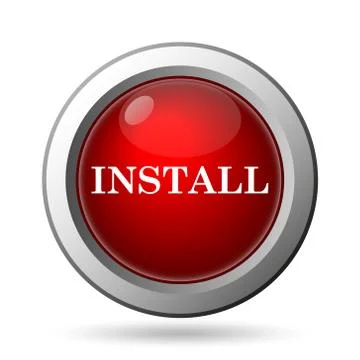 Install icon. Internet button on white background.. Stock Illustration