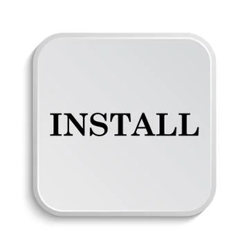 Install icon. Internet button on white  background.. Stock Illustration