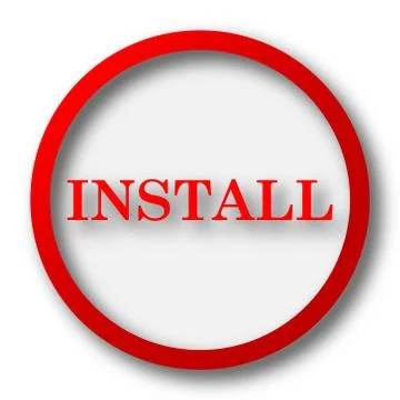 Install icon. Internet button on white  background.. Stock Illustration