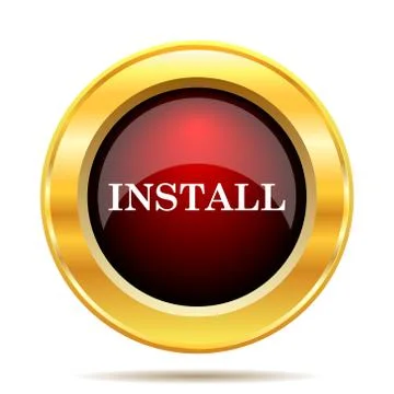 Install icon. Internet button on white background.. Stock Illustration