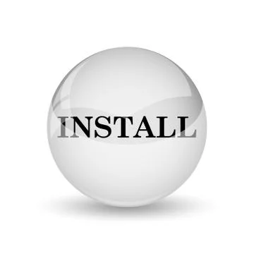 Install icon. Internet button on white background. Stock Illustration