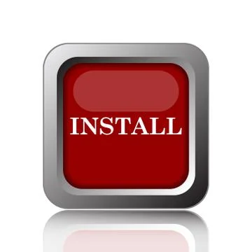 Install icon. Internet button on white background. Stock Illustration