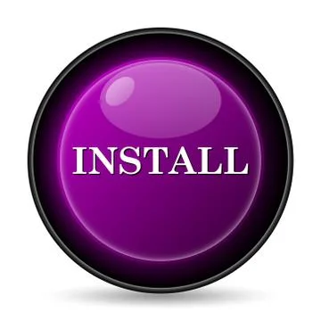 Install icon. Internet button on white background.. Stock Illustration