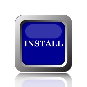 Install icon. Internet button on white background.. Stock Illustration