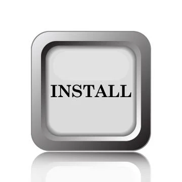 Install icon. Internet button on white background.. Stock Illustration