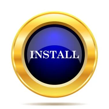 Install icon. Internet button on white background.. Stock Illustration