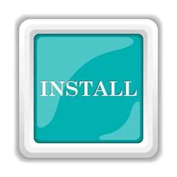 Install icon. Internet button on white background.. Illustrazione stock