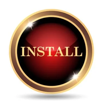 Install icon. Internet button on white background.. Illustrazione stock