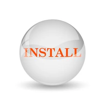 Install icon. Internet button on white background.. Stock Illustration