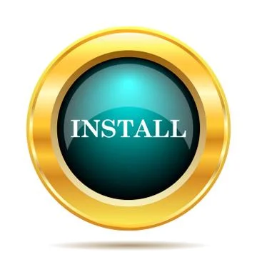 Install icon. Internet button on white background.. Illustrazione stock