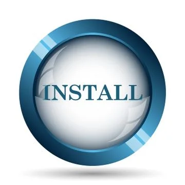 Install icon. Internet button on white background.. Illustrazione stock