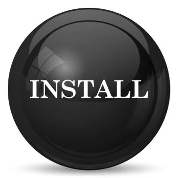 Install icon. Internet button on white background.. Illustrazione stock