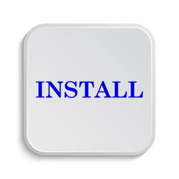Install icon. Internet button on white background.. Illustrazione stock