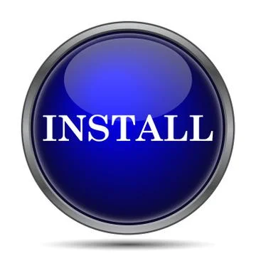 Install icon. Internet button on white background.. Stock Illustration