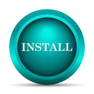 Install icon. Internet button on white background.. Stock Illustration