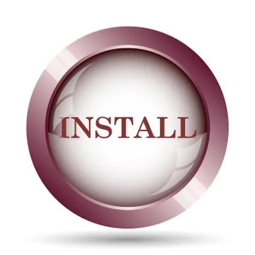 Install icon. Internet button on white background.. Stock Illustration